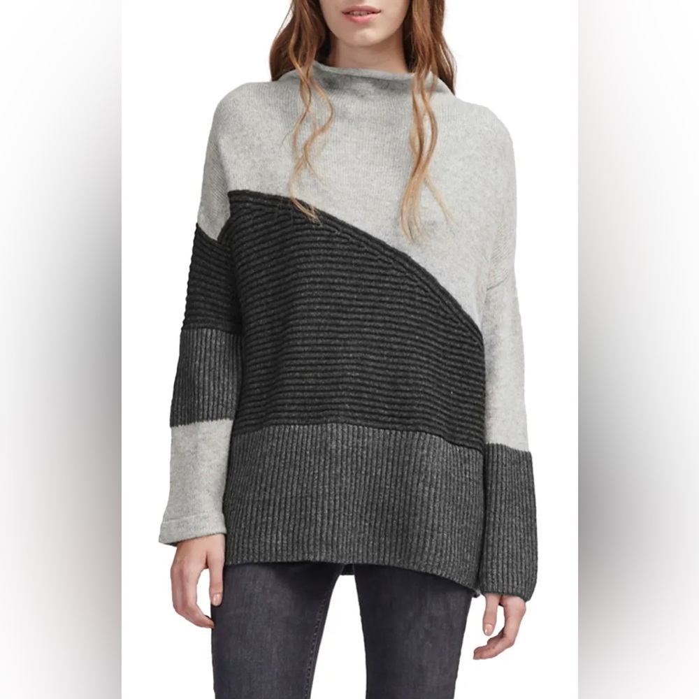 French Connection Two-Tone Cowl Neck Sweater